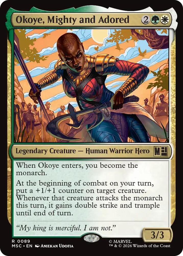 Okoye Mighty and Adored Surge Foil 89 (Commander: Marvel Super Heroes)  - Foil | Good Games Modbury