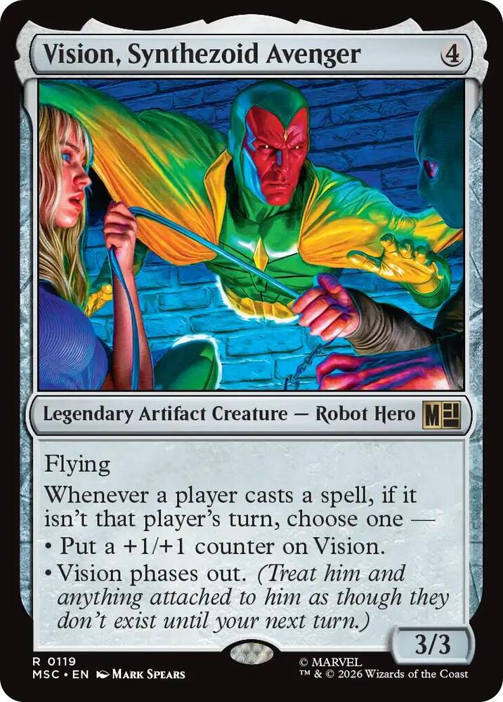 Vision Synthezoid Avenger Surge Foil 119 (Commander: Marvel Super Heroes)  - Foil | Good Games Modbury