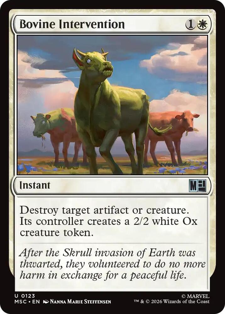 Bovine Intervention 123 (Commander: Marvel Super Heroes)  - Surge Foil | Good Games Modbury