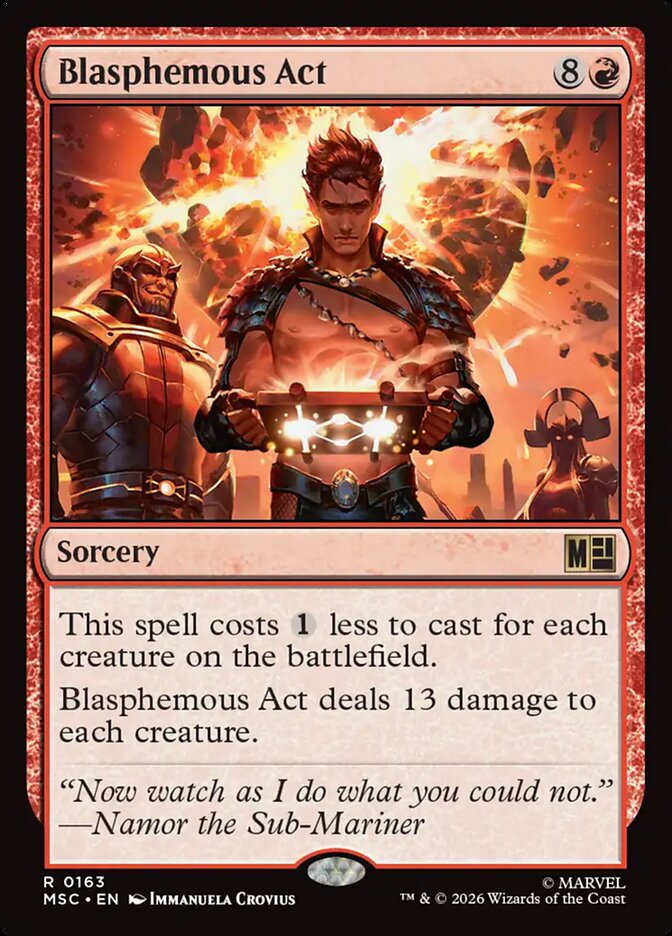 Blasphemous Act 163 (Commander: Marvel Super Heroes)  - Foil | Good Games Modbury