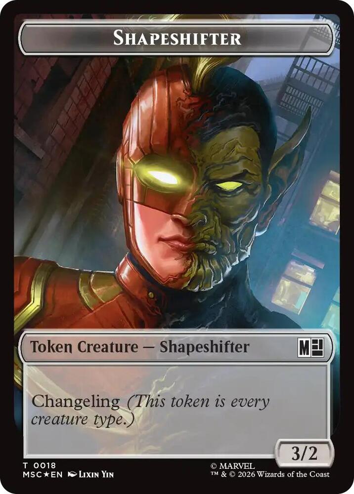 Shapeshifter 0018 Villain 0025 Double Sided Token Surge Foil 18 // 25 (Commander: Marvel Super Heroes)  - Foil | Good Games Modbury