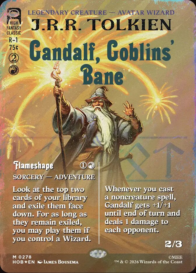 Gandalf, Goblins' Bane // Flameshape 278 (The Hobbit)  - Borderless Surge Foil | Good Games Modbury