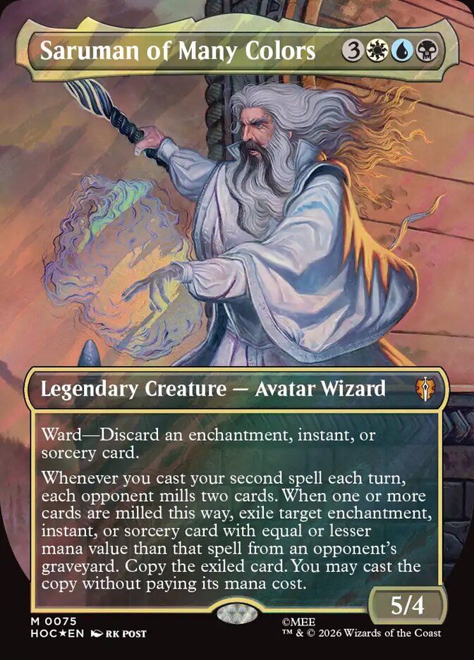 Saruman of Many Colors 75 (The Hobbit: Eternal-Legal)  - Borderless Surge Foil | Good Games Modbury