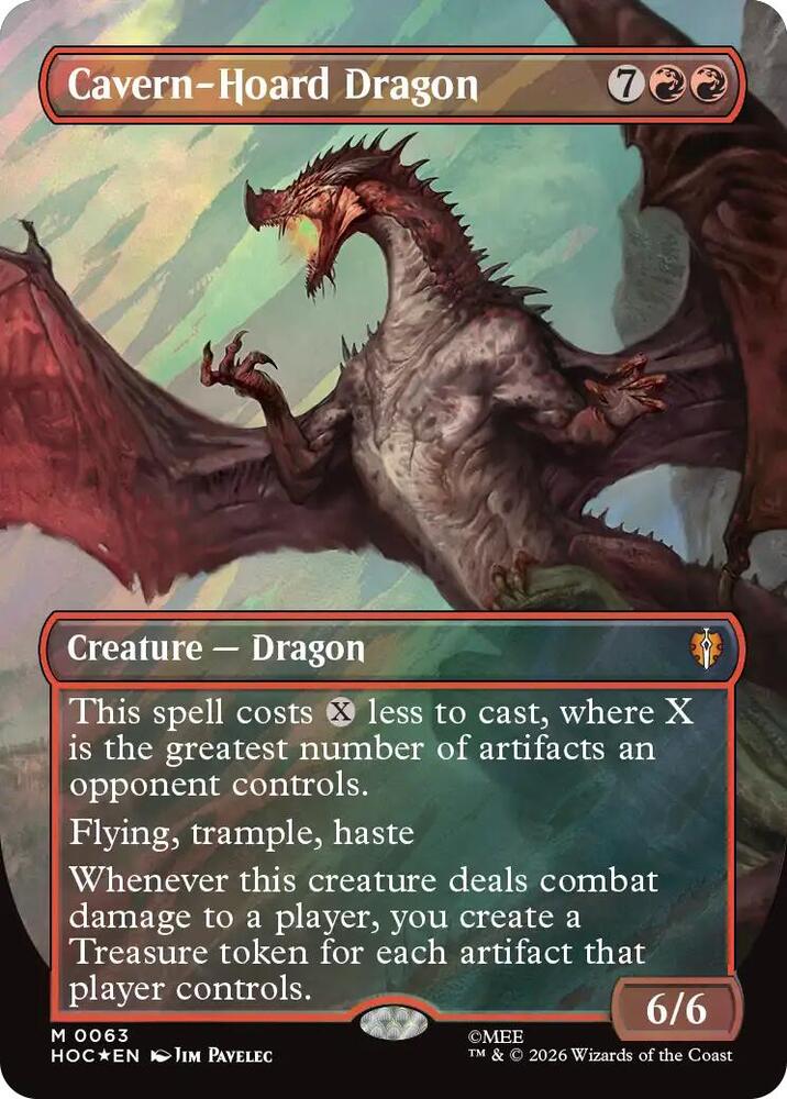 Cavern-Hoard Dragon [dupe] 63 (The Hobbit: Eternal-Legal)  - Borderless Surge Foil | Good Games Modbury