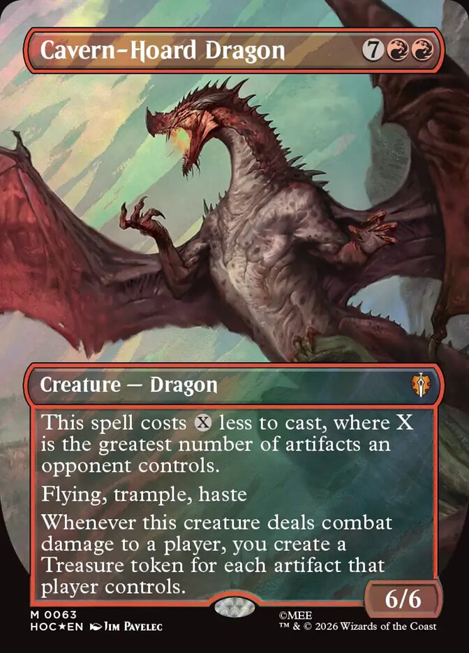 Cavern-Hoard Dragon 63 (The Hobbit: Eternal-Legal)  - Borderless Surge Foil | Good Games Modbury