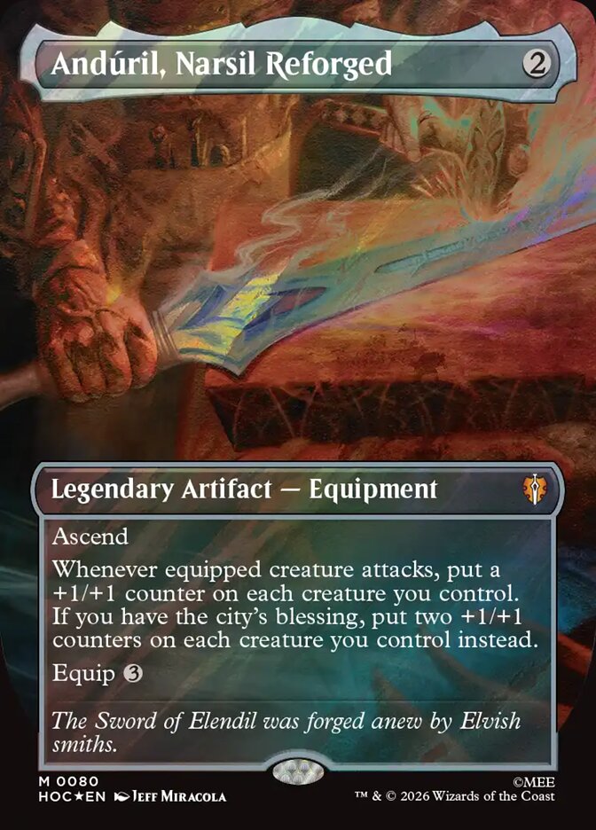 Andúril, Narsil Reforged 80 (The Hobbit: Eternal-Legal)  - Borderless Surge Foil | Good Games Modbury