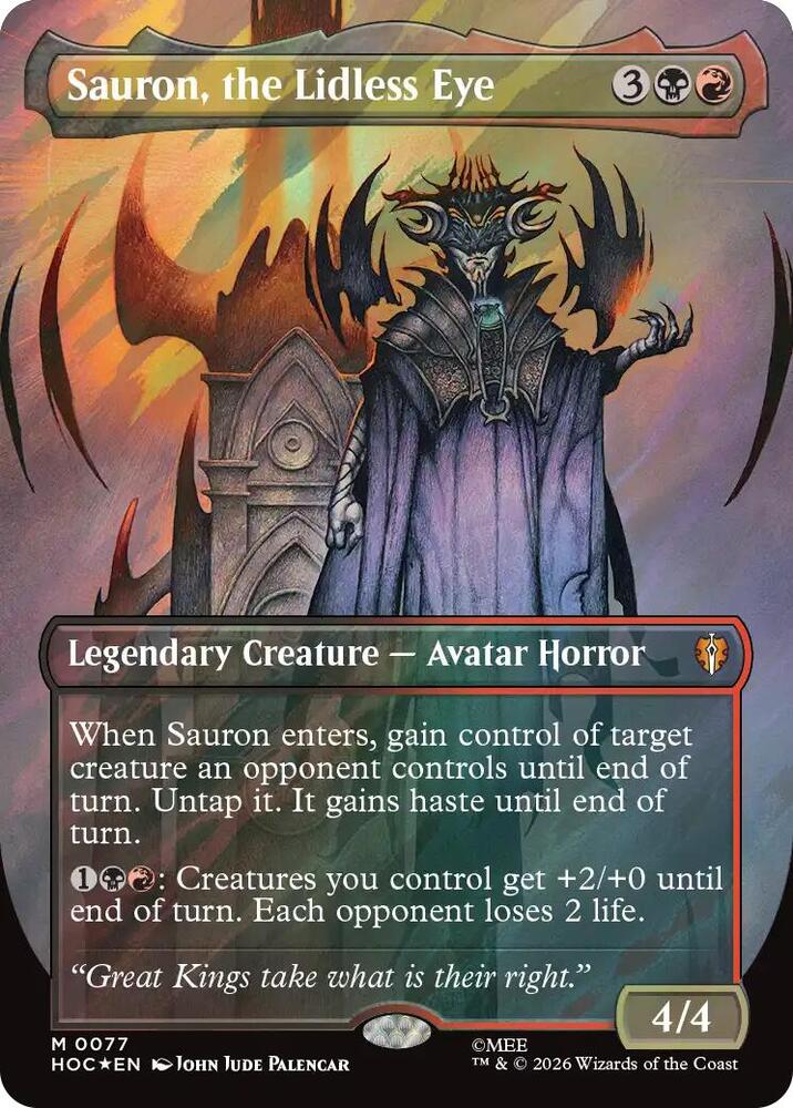 Sauron, the Lidless Eye 77 (The Hobbit: Eternal-Legal)  - Borderless Surge Foil | Good Games Modbury