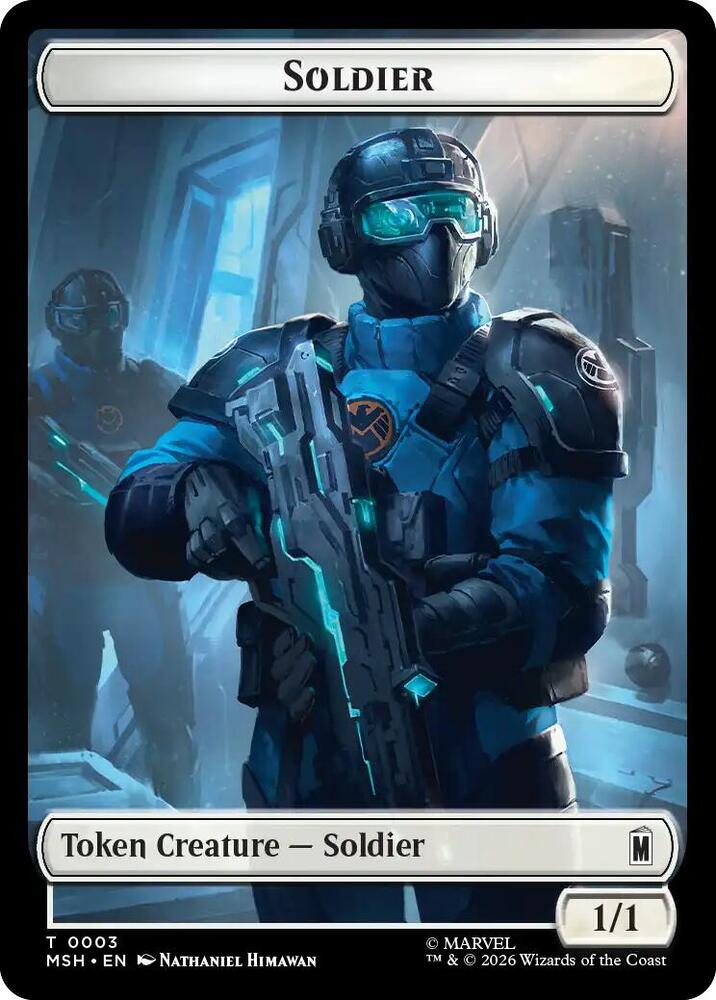 Soldier Robot Villain Double Sided Token 3 // 20 (Marvel Super Heroes)  | Good Games Modbury