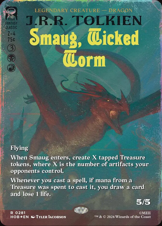 Smaug, Wicked Worm 281 (The Hobbit)  - Borderless Surge Foil | Good Games Modbury