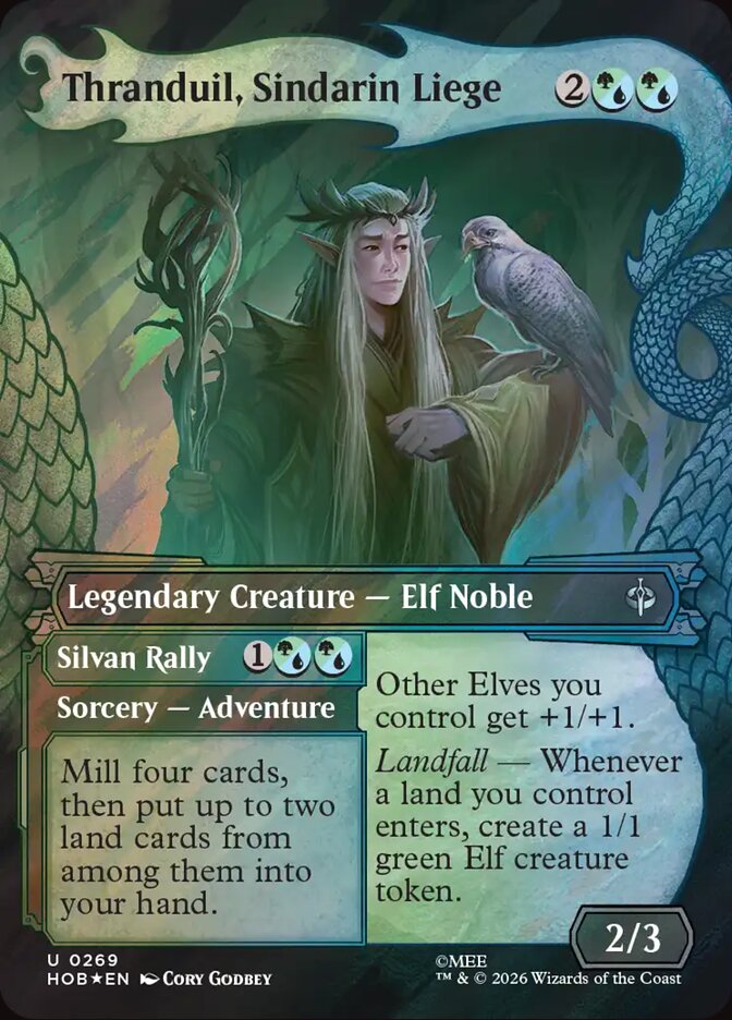 Thranduil, Sindarin Liege // Silvan Rally 269 (The Hobbit)  - Showcase Surge Foil | Good Games Modbury