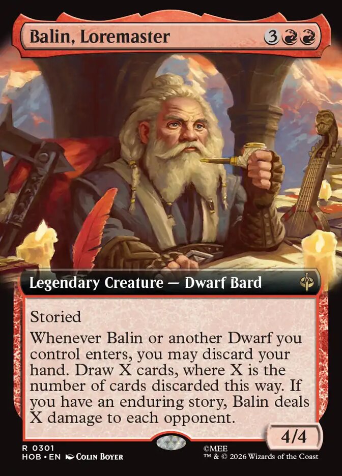 Balin, Loremaster 301 (The Hobbit)  - Extended Art Foil | Good Games Modbury