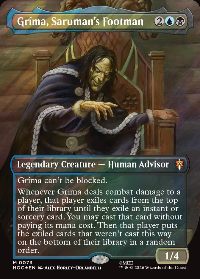 Gríma, Saruman's Footman 73 (The Hobbit: Eternal-Legal)  - Borderless Surge Foil | Good Games Modbury