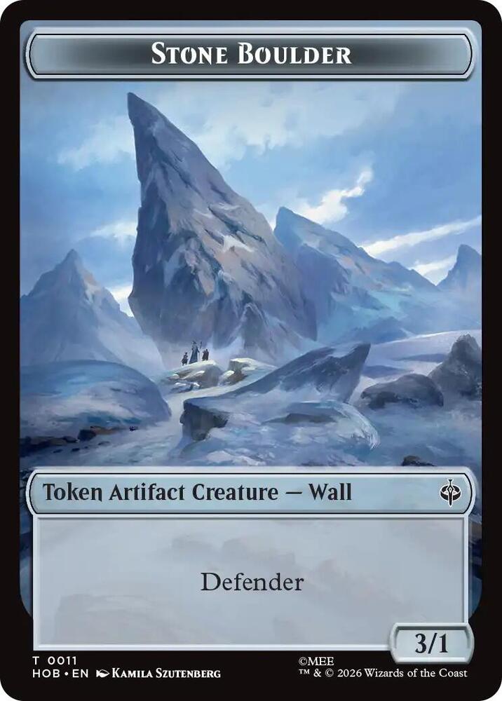 Stone Boulder Dragon Double Sided Token 11 // 5 (The Hobbit)  - Foil | Good Games Modbury