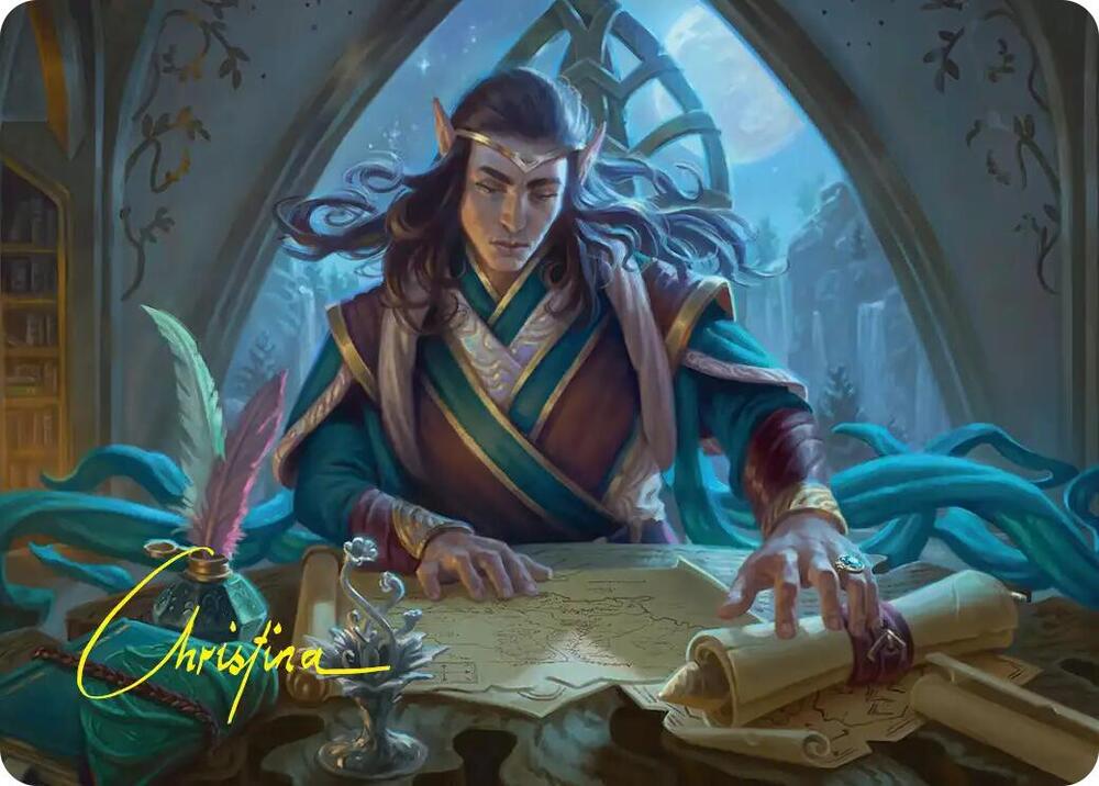 Elrond Moon Reader Art Card Gold Stamped Signature 9 (Art Series: The Hobbit)  | Good Games Modbury
