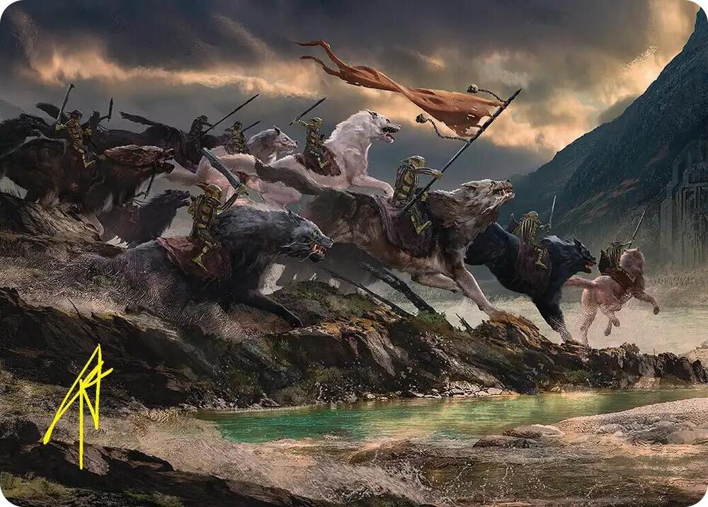 Tide of Fury and Disorder Art Card Gold Stamped Signature 53 (Art Series: The Hobbit)  | Good Games Modbury