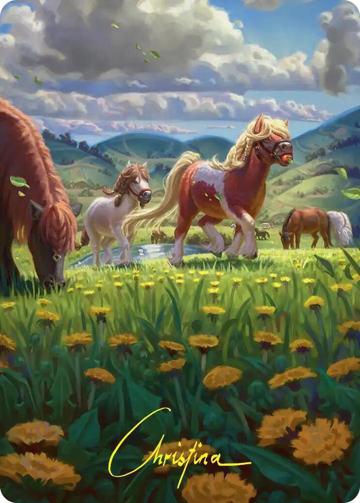 Troop of Ponies Art Card Gold Stamped Signature 1 (Art Series: The Hobbit)  | Good Games Modbury