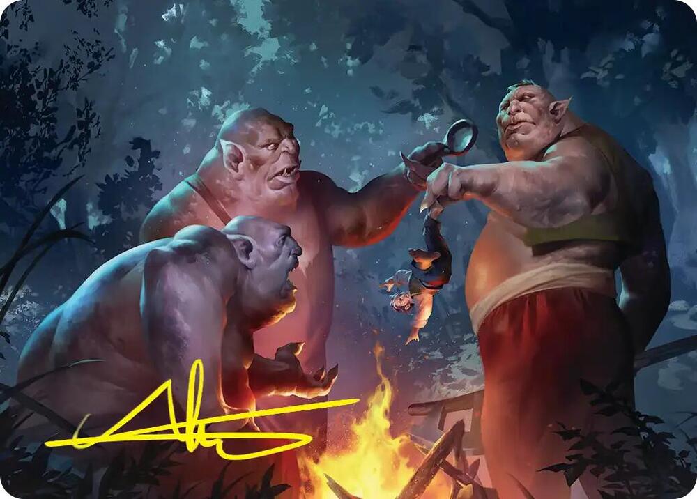 Tom Bert and William Art Card Gold Stamped Signature 25 (Art Series: The Hobbit)  | Good Games Modbury