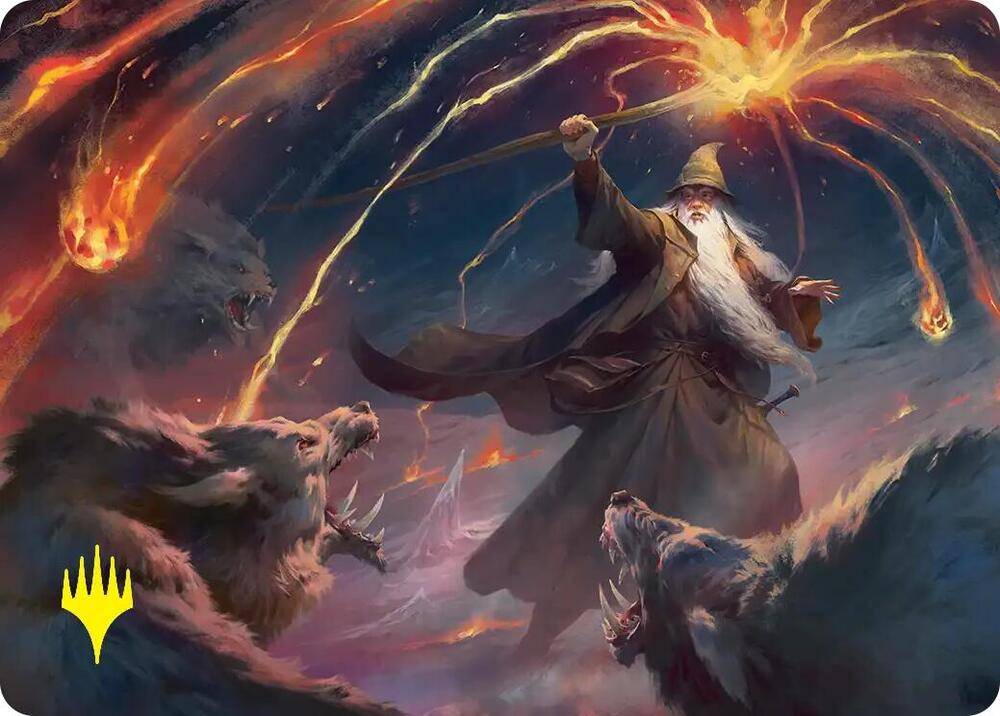Gandalf Shadows Foe Art Card Gold Stamped 46 (Art Series: The Hobbit)  | Good Games Modbury