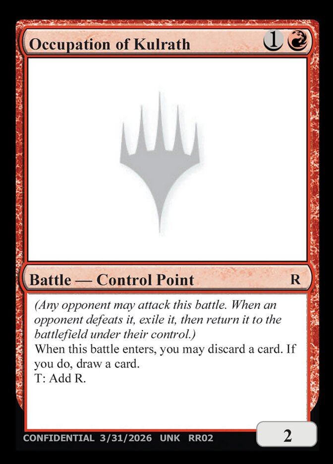 Occupation of Kulrath  (Un-Known Event Playtest Cards)  | Good Games Modbury