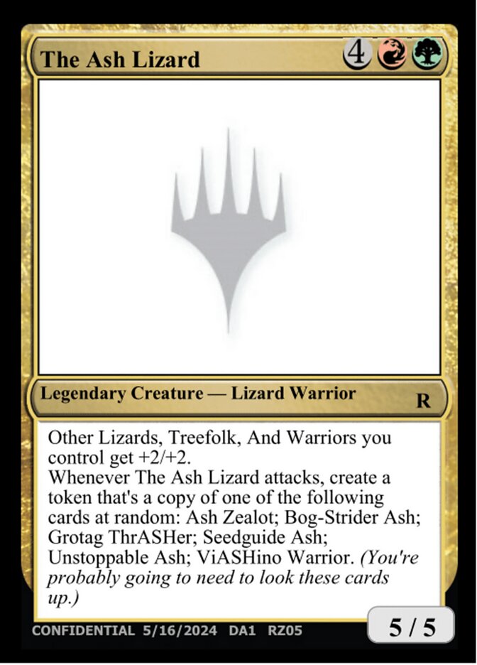 The Ash Lizard  (Un-Known Event Playtest Cards)  | Good Games Modbury