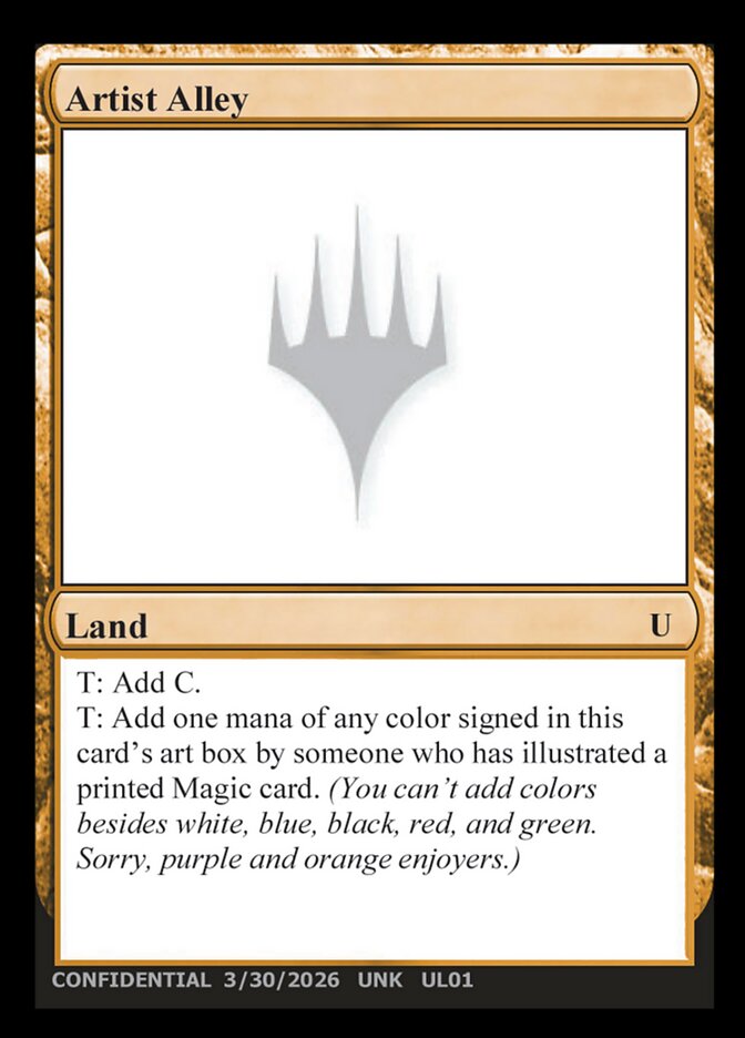 Artist Alley  (Un-Known Event Playtest Cards)  | Good Games Modbury