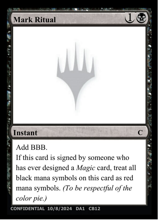 Mark Ritual  (Un-Known Event Playtest Cards)  | Good Games Modbury