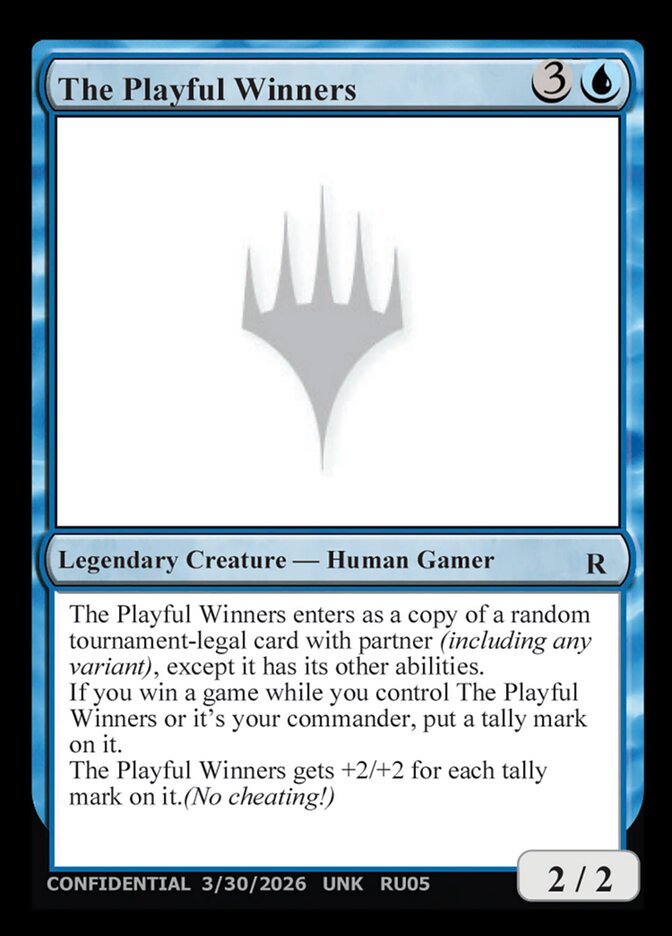 The Playful Winners  (Un-Known Event Playtest Cards)  | Good Games Modbury