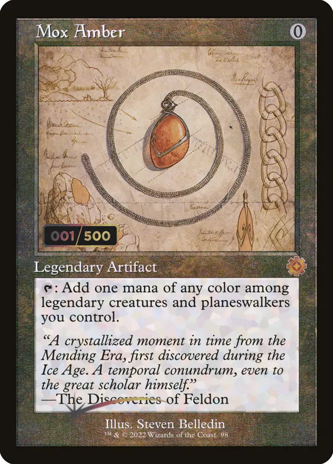 Mox Amber Schematic Serial Numbered 98z/63 (The Brothers' War: Retro Frame Artifacts)  - Foil | Good Games Modbury