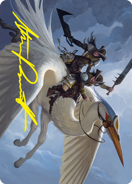 Gryffwing Cavalry Art Card (Gold-Stamped Signature) [Innistrad: Crimson Vow Art Series] | Good Games Modbury