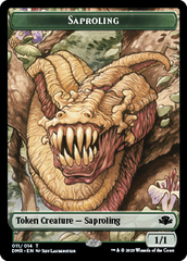 Elephant // Saproling Double-Sided Token [Dominaria Remastered Tokens] | Good Games Modbury