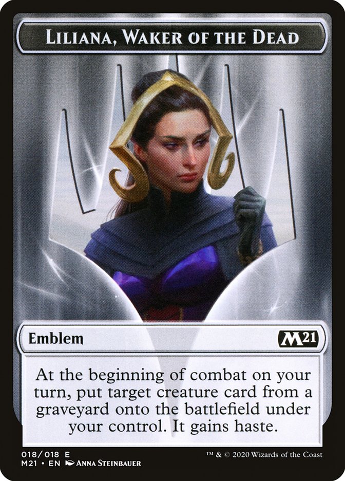 Liliana, Waker of the Dead Emblem [Core Set 2021 Tokens] | Good Games Modbury