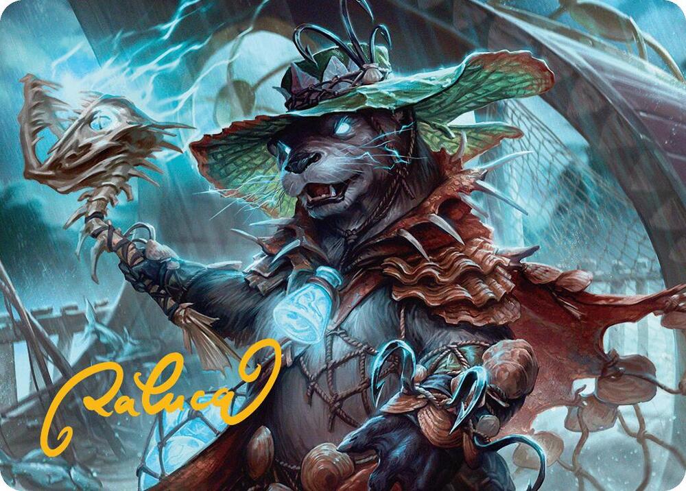 Tempest Angler Art Card Gold Stamped Signature 30 (Art Series: Bloomburrow)  | Good Games Modbury