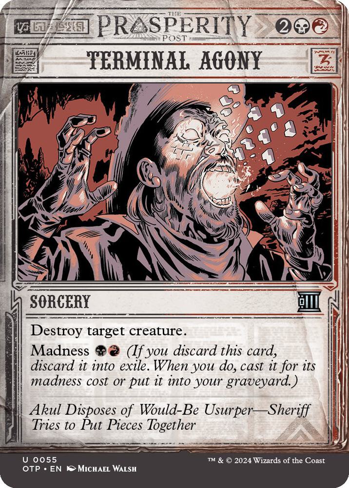 Terminal Agony 55/65 (Outlaws of Thunder Junction: Breaking News)  - Showcase Foil | Good Games Modbury