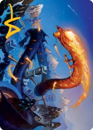 Atsushi the Blazing Sky Art Card 10 81 Gold Stamped Signature 10 (Art Series: Kamigawa: Neon Dynasty)  | Good Games Modbury