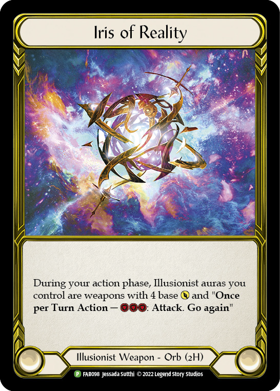 Iris of Reality (Golden) [FAB098] (Promo)  Cold Foil | Good Games Modbury