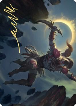 Nighthawk Scavenger Art Card Gold Stamped Signature 58 (Art Series: Zendikar Rising)  | Good Games Modbury