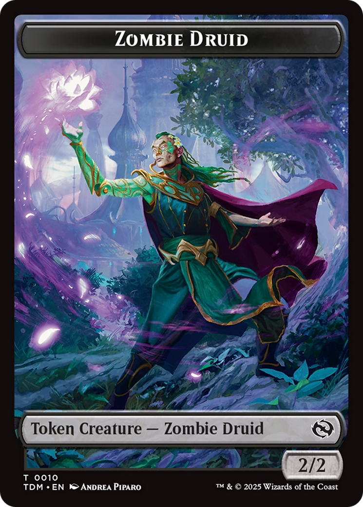 Salamander Warrior // Zombie Druid Double-Sided Token [Tarkir: Dragonstorm Commander Tokens] | Good Games Modbury