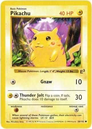 Pikachu (58/102) (E3 Stamped Promo with Red Cheeks) [Miscellaneous Cards & Products] | Good Games Modbury