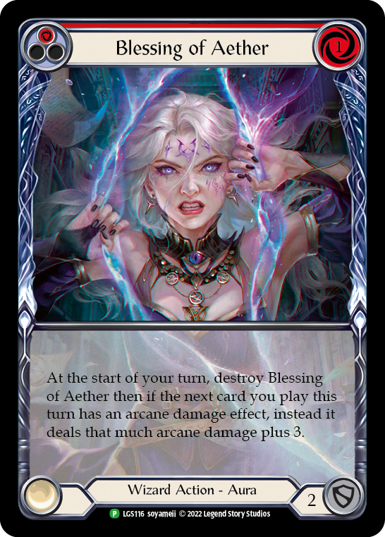 Blessing of Aether (Red) [LGS116] (Promo)  Rainbow Foil | Good Games Modbury