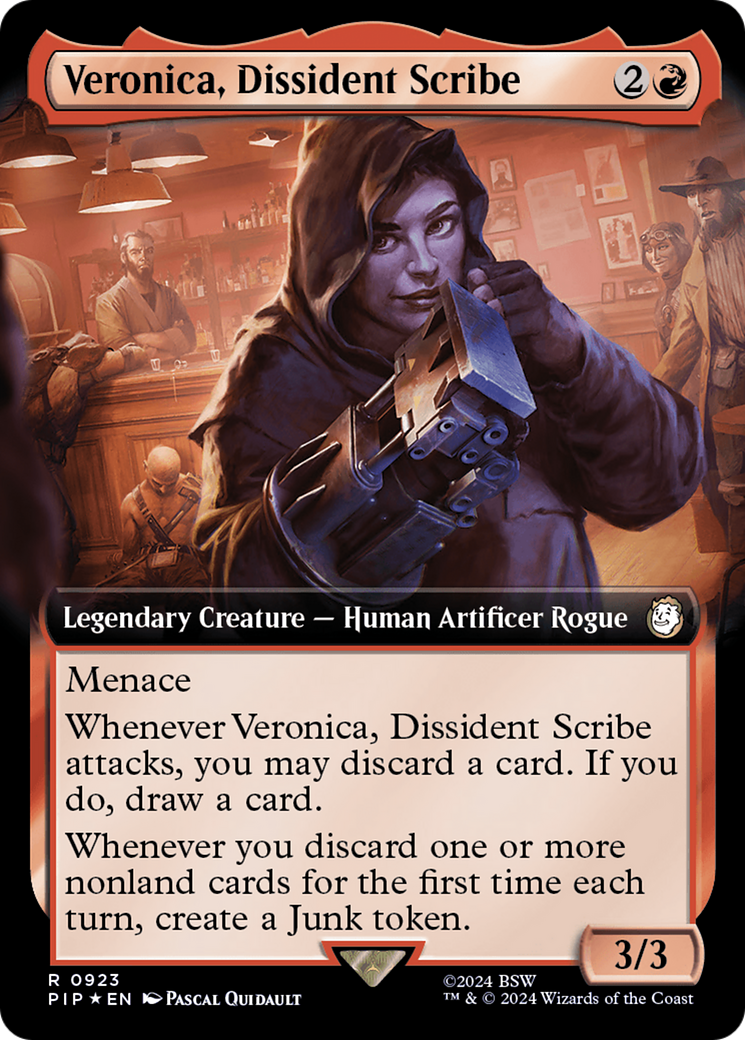 Veronica, Dissident Scribe (Extended Art) (Surge Foil) [Fallout] | Good Games Modbury