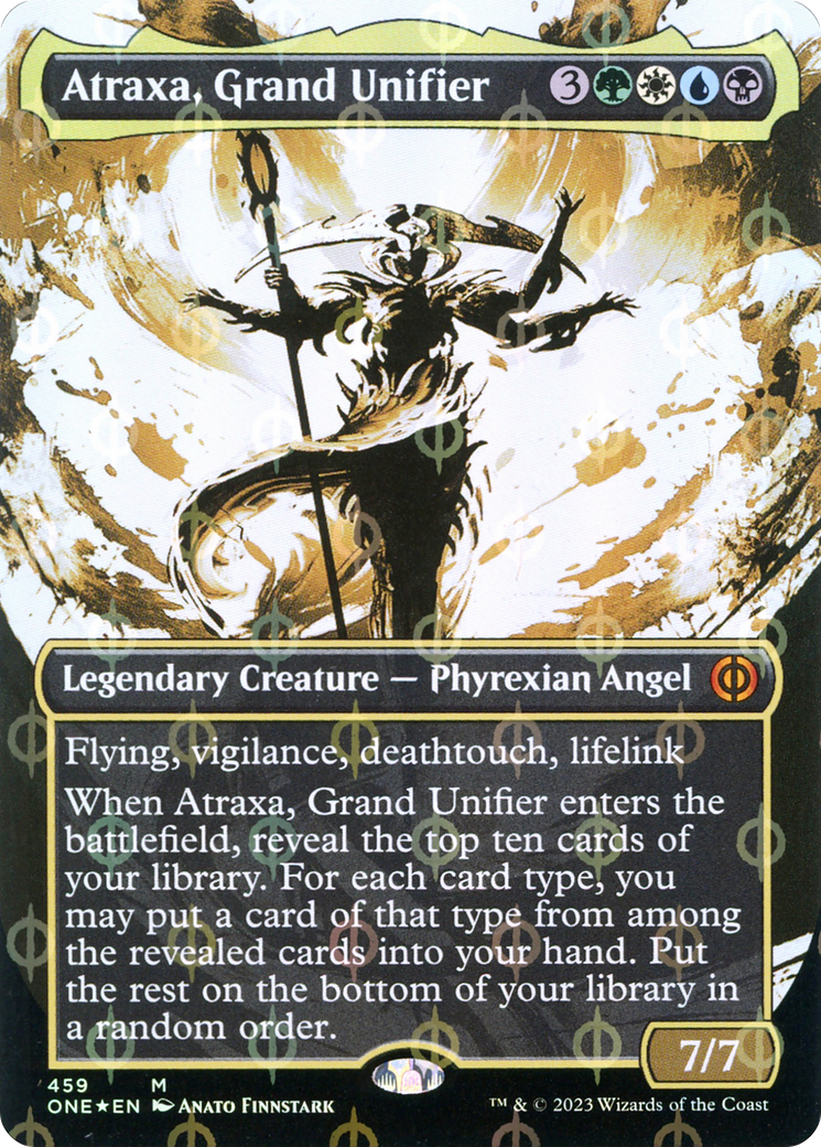 Atraxa, Grand Unifier (Borderless Ichor Step-and-Compleat Foil) [Phyrexia: All Will Be One] | Good Games Modbury