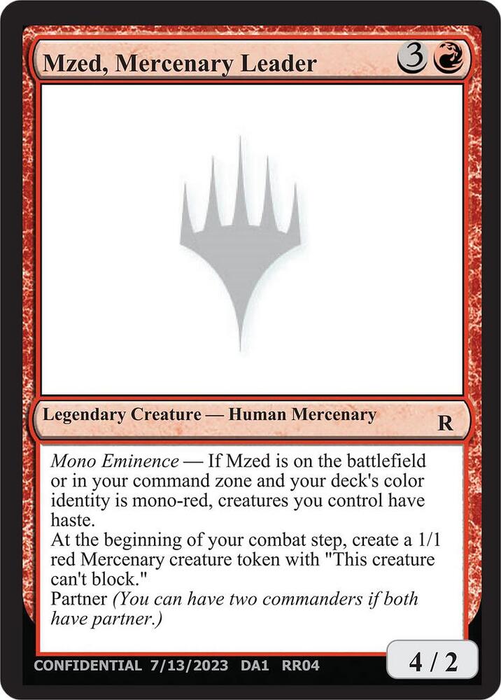 Mzed Mercenary Leader RR04a/477 (Un-Known Event Playtest Cards)  | Good Games Modbury