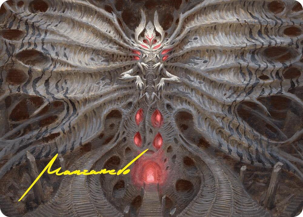 Valgavoth Terror Eater Art Card Gold Stamped Signature 10 (Art Series: Duskmourn: House of Horror)  | Good Games Modbury