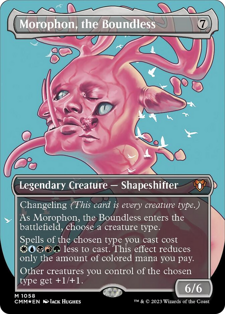 Morophon, the Boundless (Borderless Textured Foil Frame Break) [Commander Masters] | Good Games Modbury