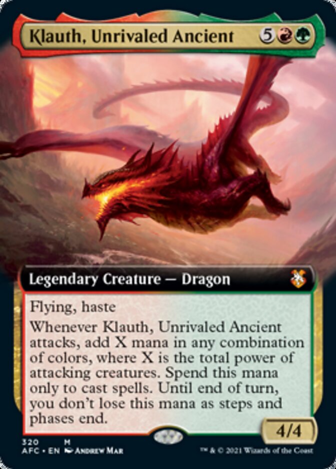 Klauth, Unrivaled Ancient (Extended Art) [Dungeons & Dragons: Adventures in the Forgotten Realms Commander] | Good Games Modbury