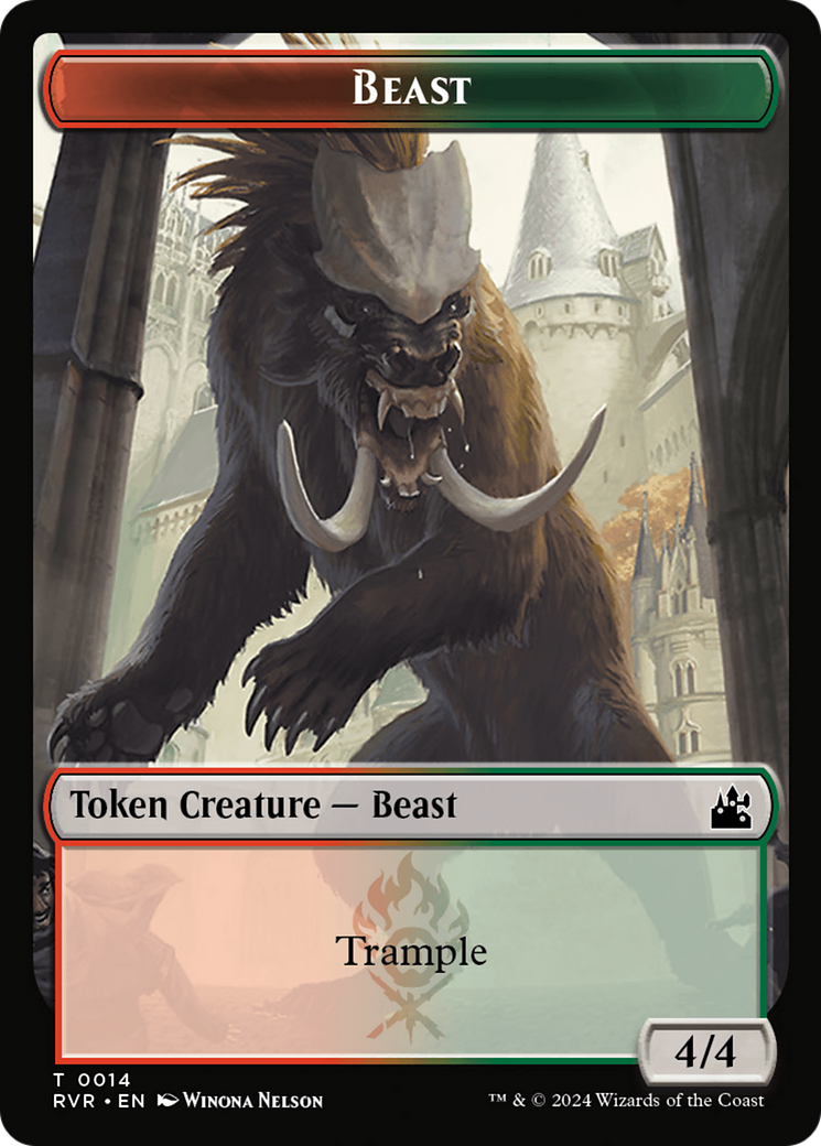 Saproling // Beast Double-Sided Token [Ravnica Remastered Tokens] | Good Games Modbury