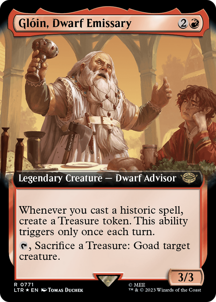 Gloin, Dwarf Emissary (Extended Art) (Surge Foil) [The Lord of the Rings: Tales of Middle-Earth] | Good Games Modbury