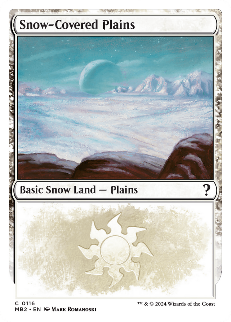 Snow-Covered Plains (White Border) [Mystery Booster 2] | Good Games Modbury