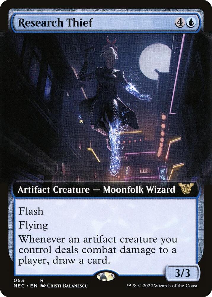 Research Thief 53/38 (Commander: Kamigawa: Neon Dynasty)  - Extended Art | Good Games Modbury