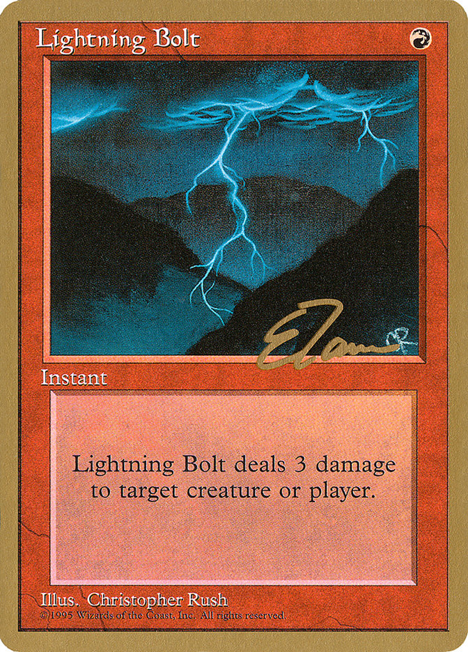Lightning Bolt (Eric Tam) [Pro Tour Collector Set] | Good Games Modbury